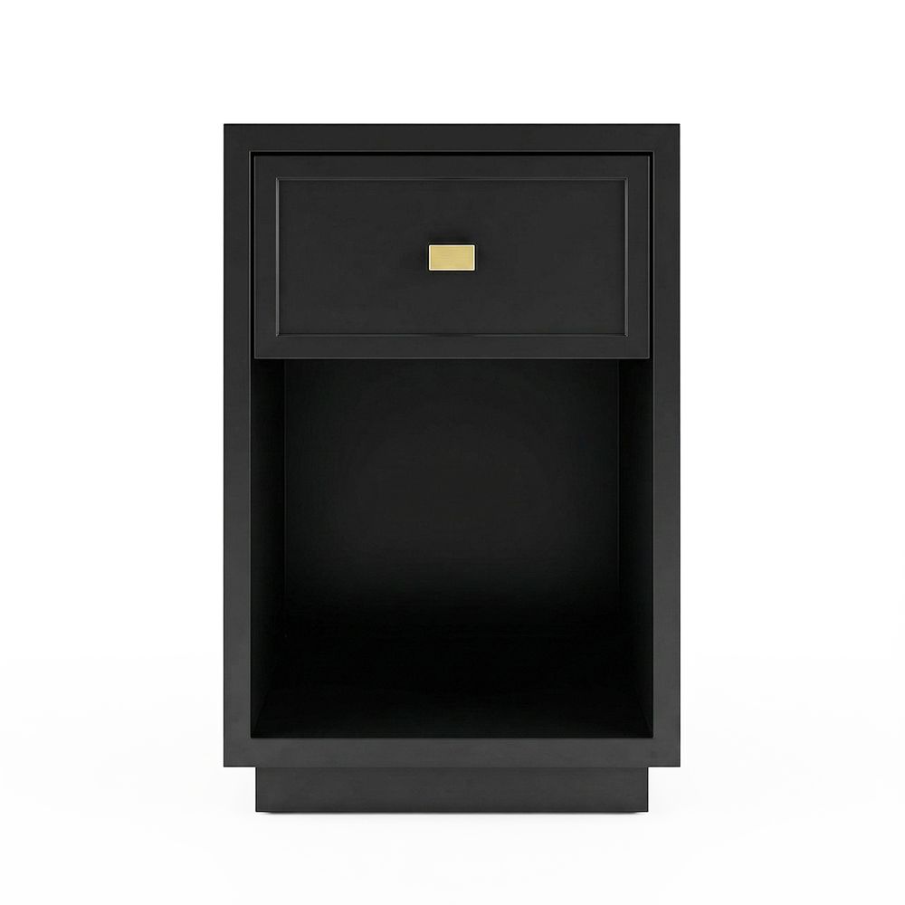 Logan 40x60cm Bedside Table - Black