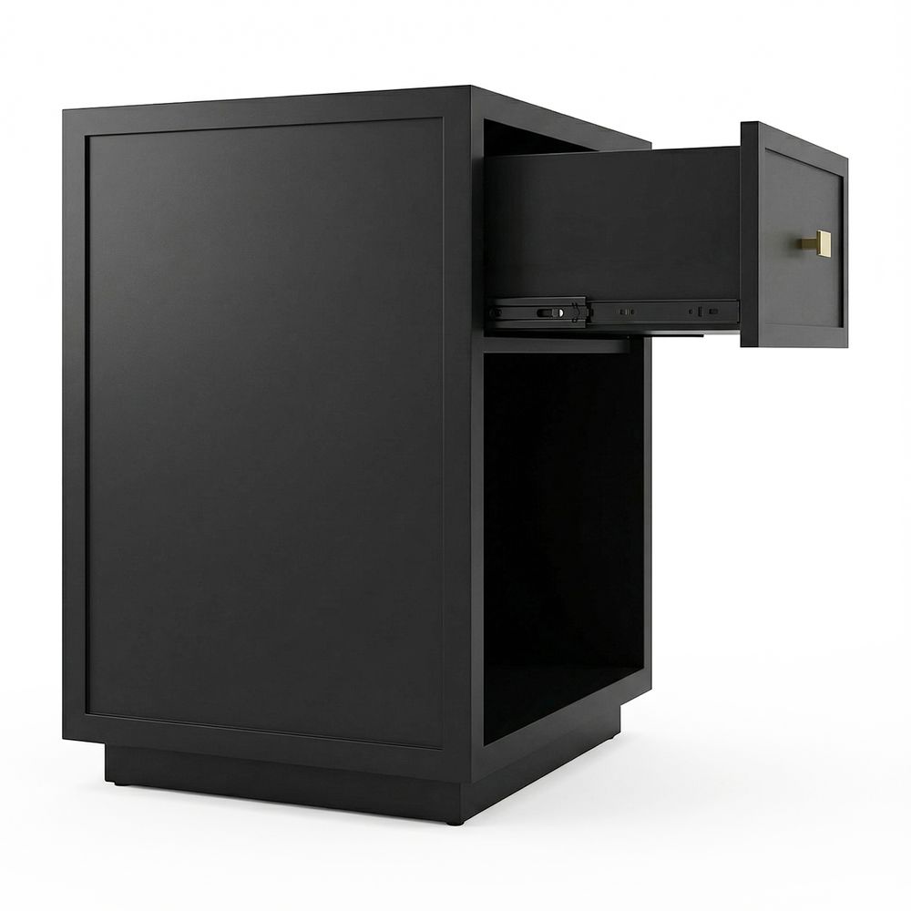 Logan 40x60cm Bedside Table - Black