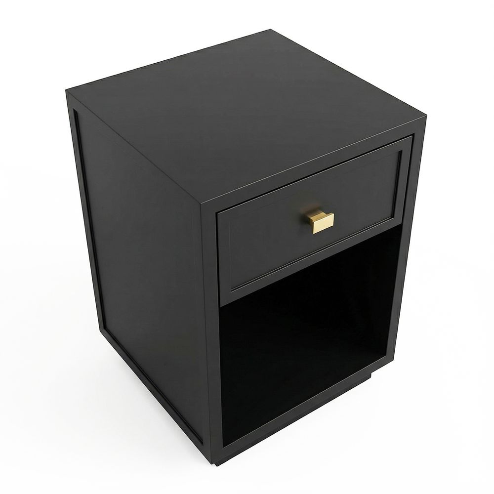 Logan 40x60cm Bedside Table - Black