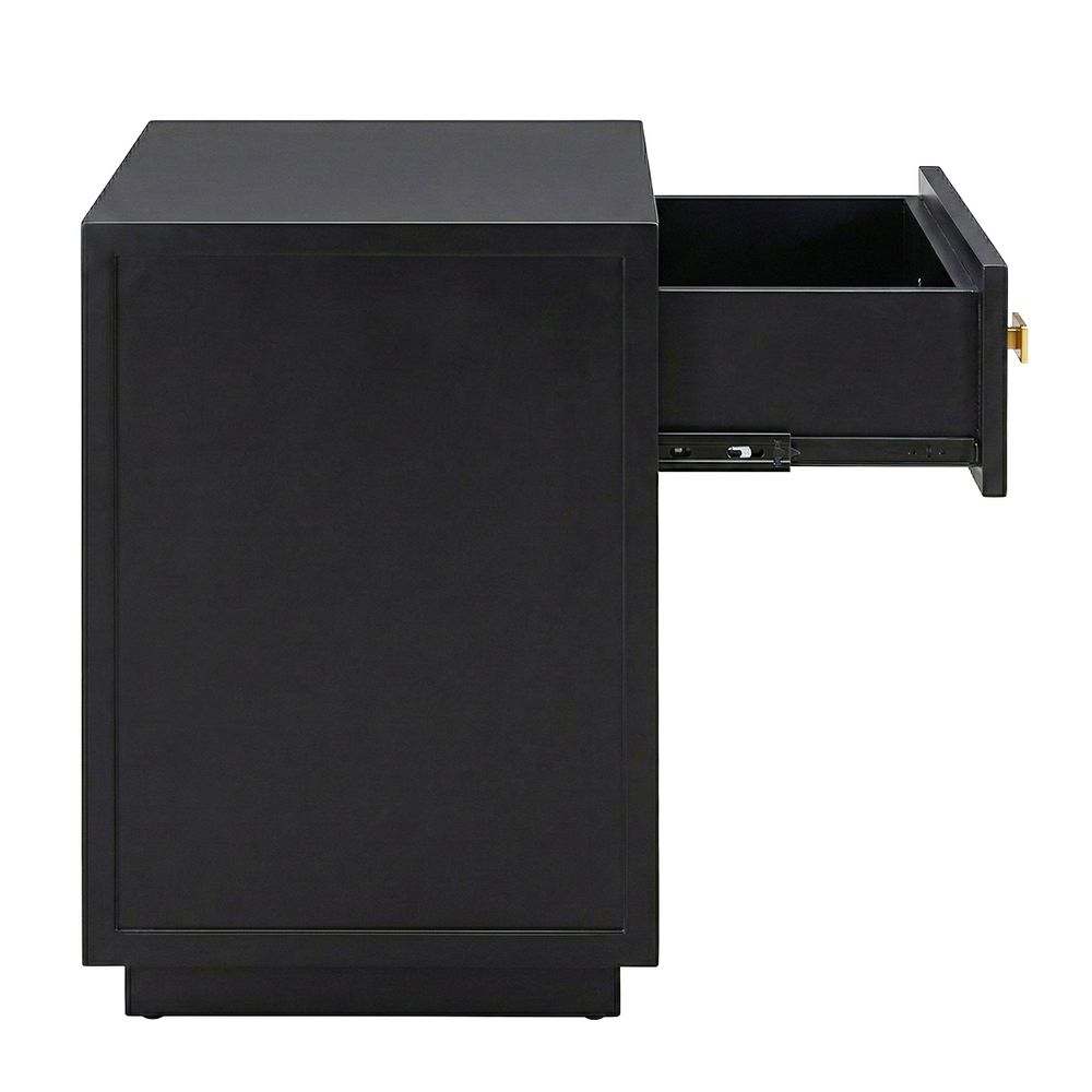 Logan 40x60cm Bedside Table - Black