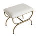 Novak Antique Gold Iron Stool - Natural Linen