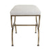 Novak Antique Gold Iron Stool - Natural Linen