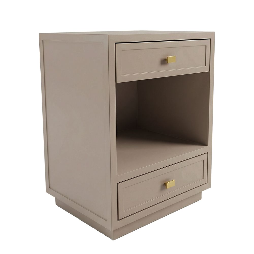 Logan Bedside Table - Taupe