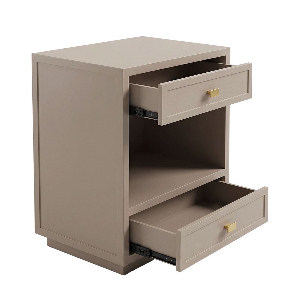 Logan Bedside Table - Taupe
