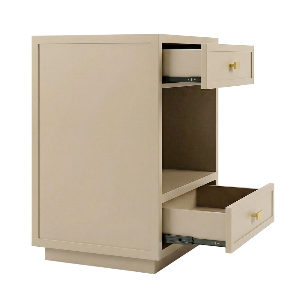 Logan Bedside Table - Beige