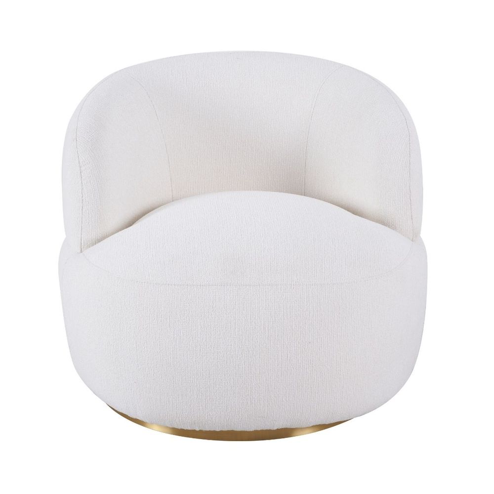 Tubby Swivel Arm Chair - Ecru