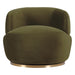 Tubby Swivel Arm Chair - Olive Velvet