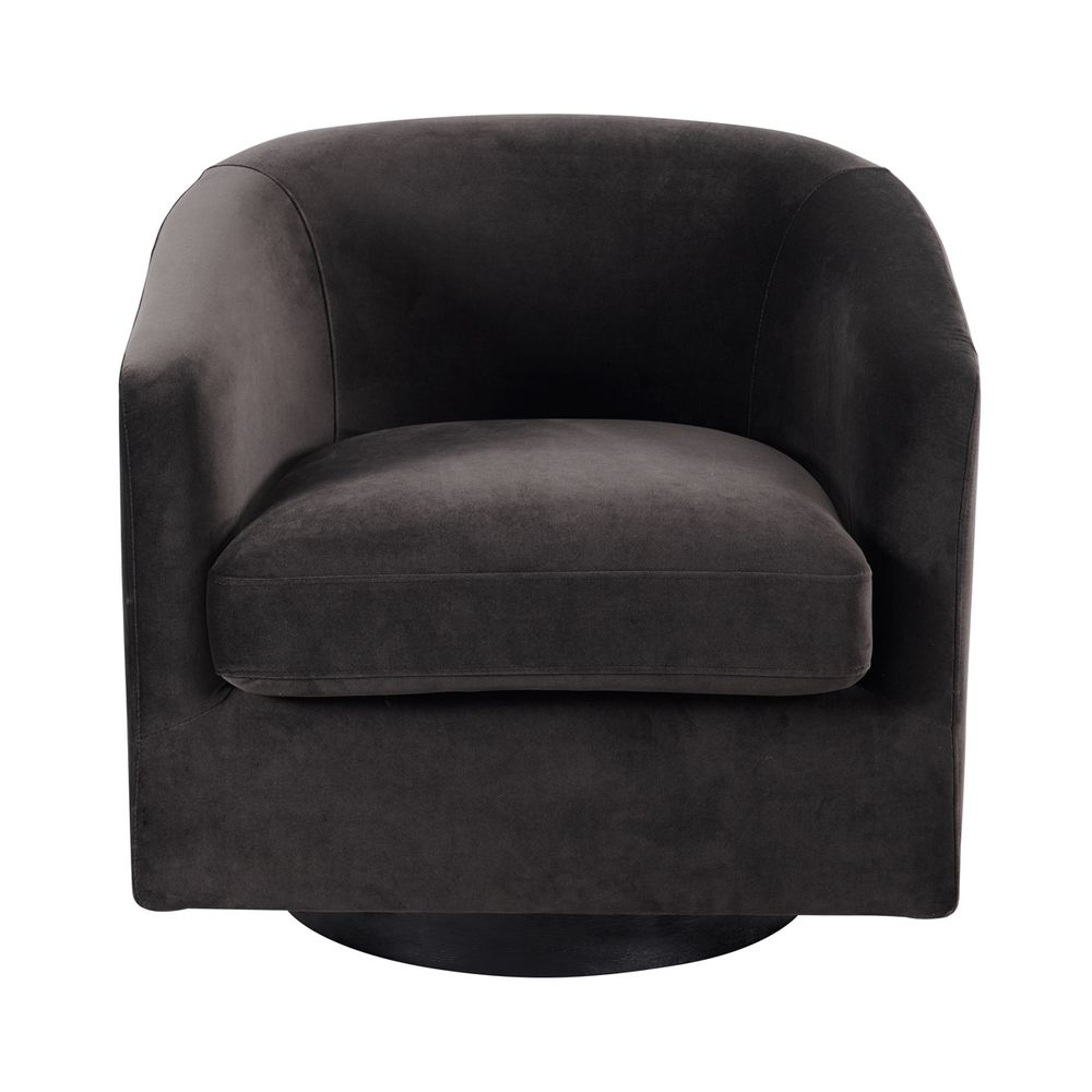 Bellevue Swivel Arm Chair - Slate Grey Velvet