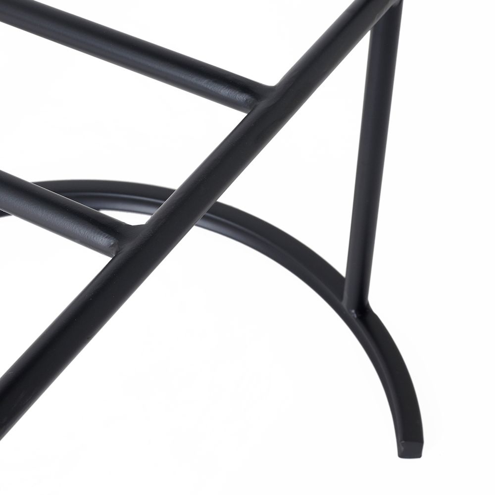 Blackley Black Iron Bar Stool - Black Linen