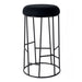 Aiden Black Steel Bar Stool - Black Linen