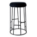 Aiden Black Steel Bar Stool - Black Linen