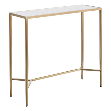 Chloe 90cm Rippled Glass Console Table - Gold