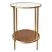 Chloe Glass and Timber Side Table - Gold