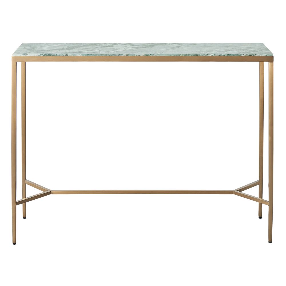 Chloe Dusty Jade Marble Console Table - Gold