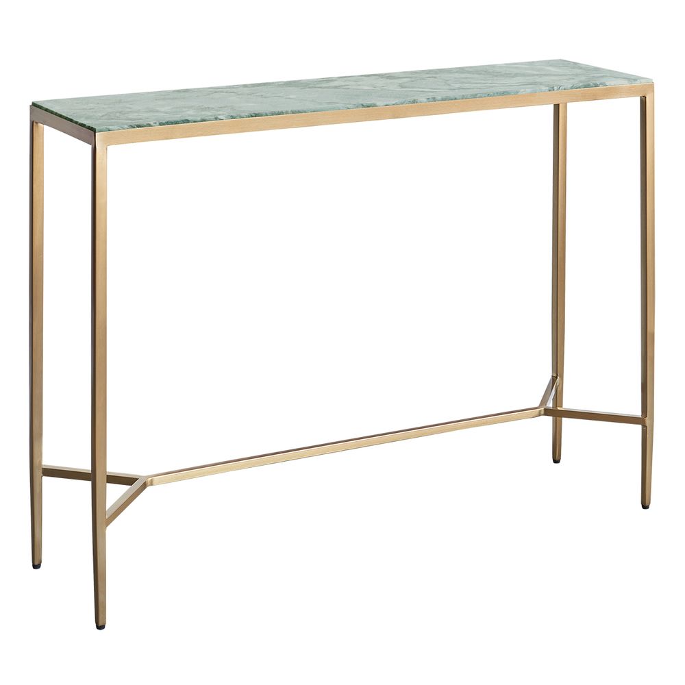 Chloe Dusty Jade Marble Console Table - Gold