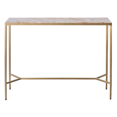 Chloe 110cm Pink Marble Console Table - Gold