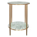 Chloe Dusty Jade Marble Side Table - Gold