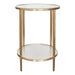 Chloe Rippled Glass Side Table - Gold