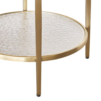 Chloe Rippled Glass Side Table - Gold