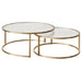 Chloe Rippled Glass Nesting Coffee Table - Gold