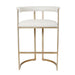 Dino Kitchen Stool with Upholstered Arms - Natural Linen