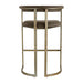 Dino Kitchen Stool with Upholstered Arms - Chocolate Linen
