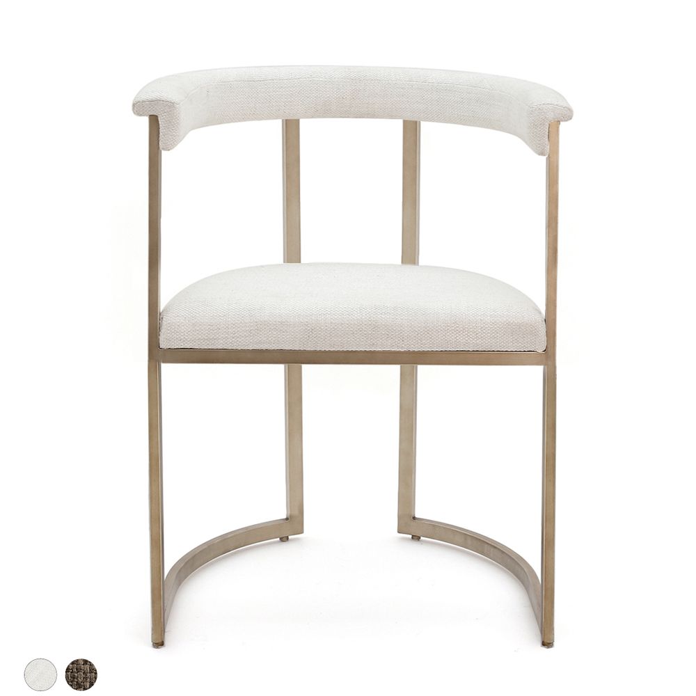 Dino Dining Chair with Upholstered Arms - Natural Linen
