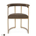 Dino Dining Chair with Upholstered Arms - Chocolate Linen