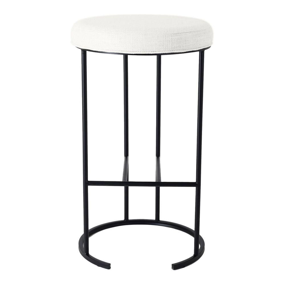 Blackley Black Iron Bar Stool - Natural Linen