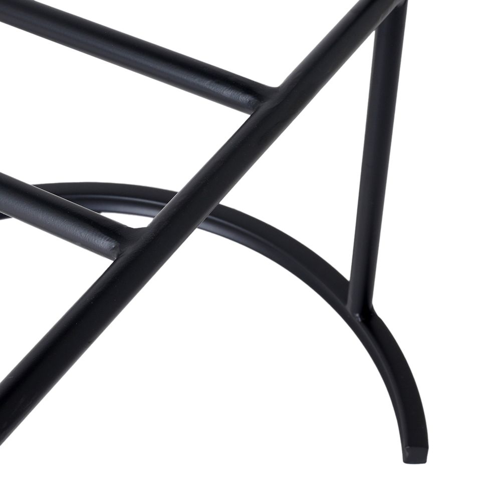Blackley Black Iron Bar Stool - Natural Linen