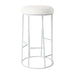 Aiden White Steel Bar Stool - Natural Linen