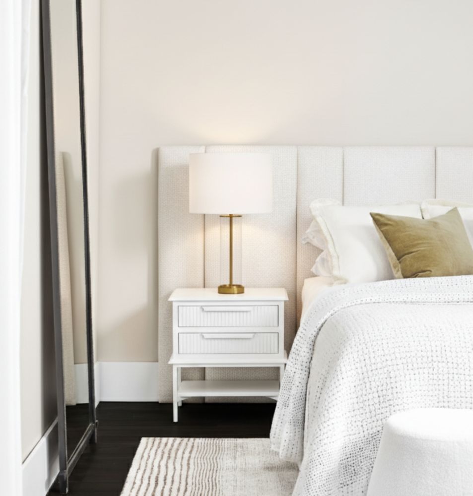 Aimee Bedside Table - All White