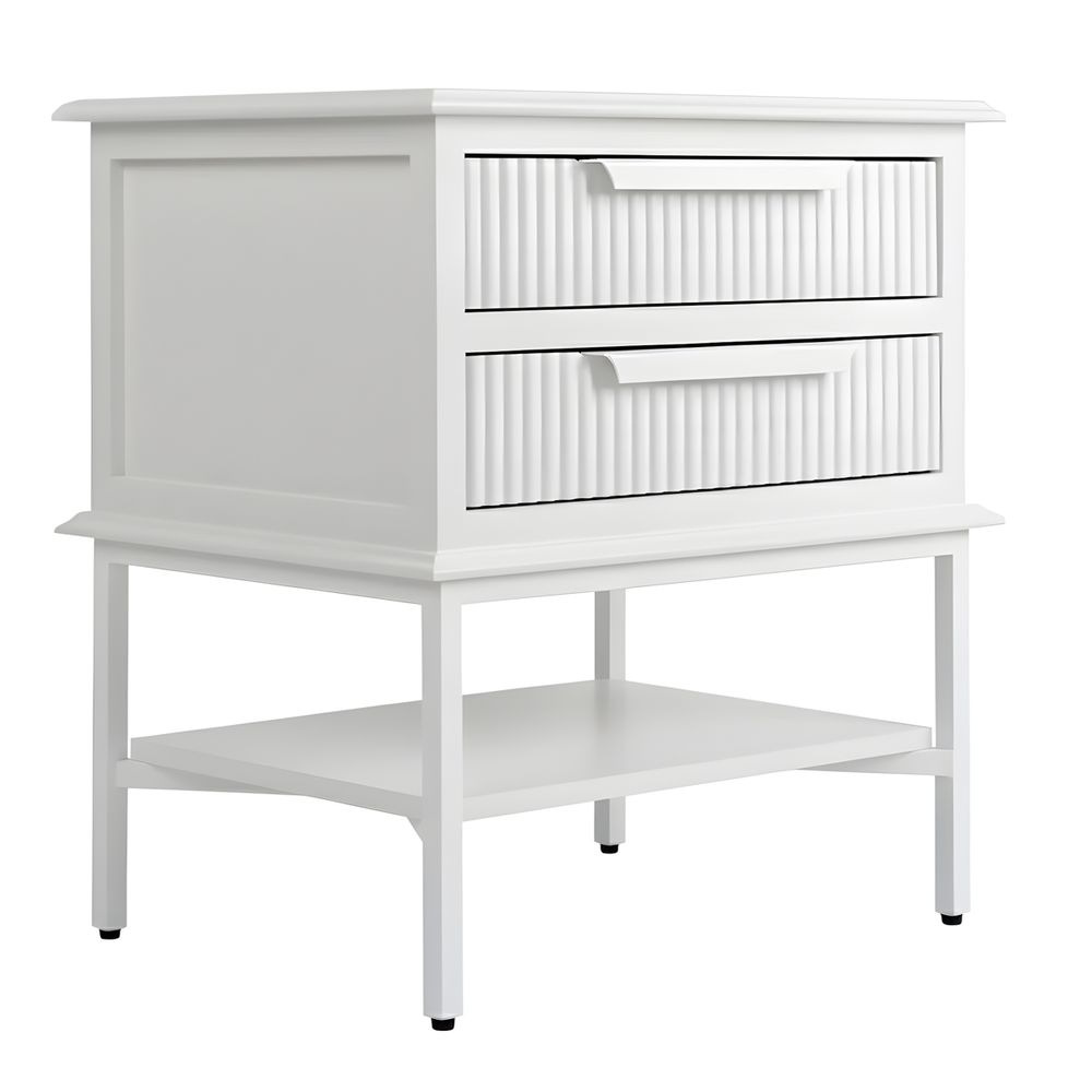 Aimee Bedside Table - All White