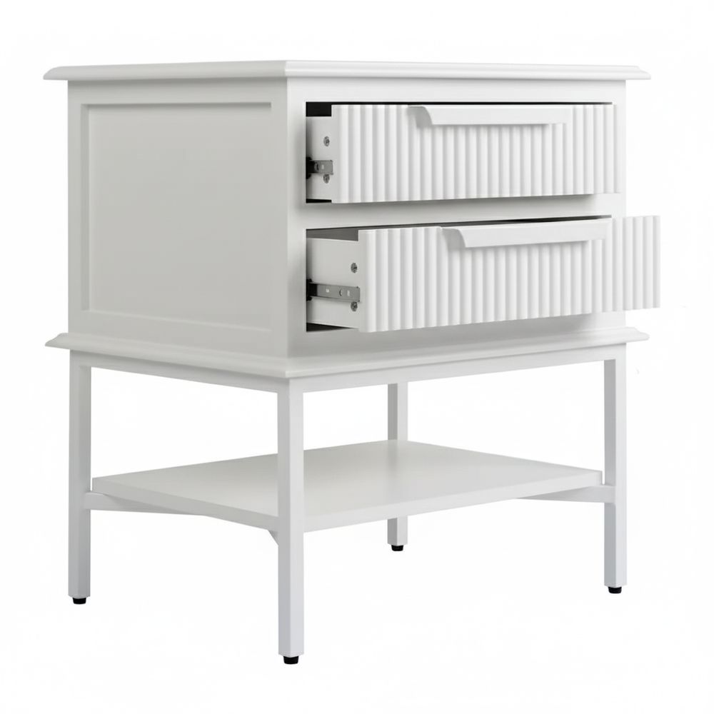 Aimee Bedside Table - All White