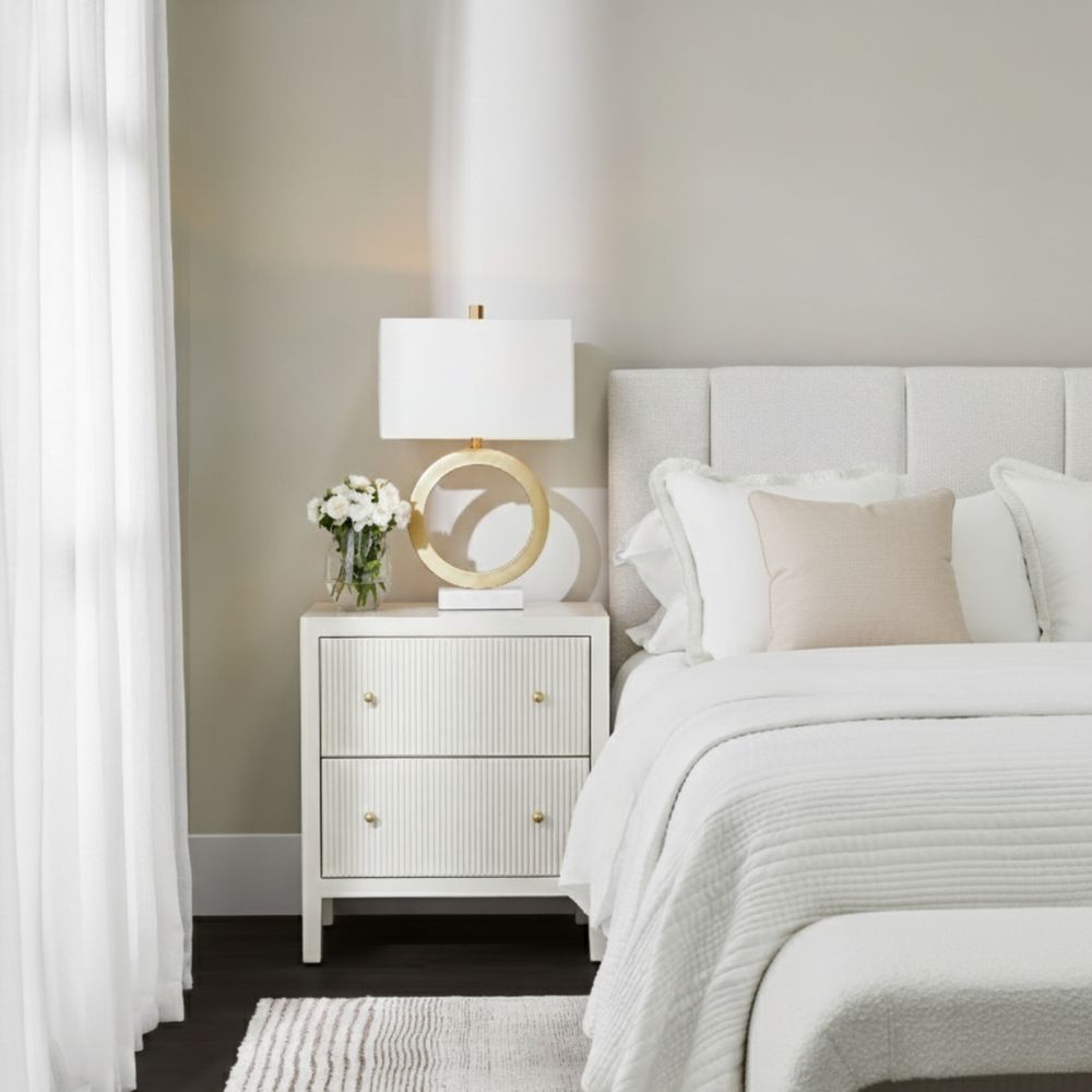 Ariana 67x76cm Bedside Table - Grey