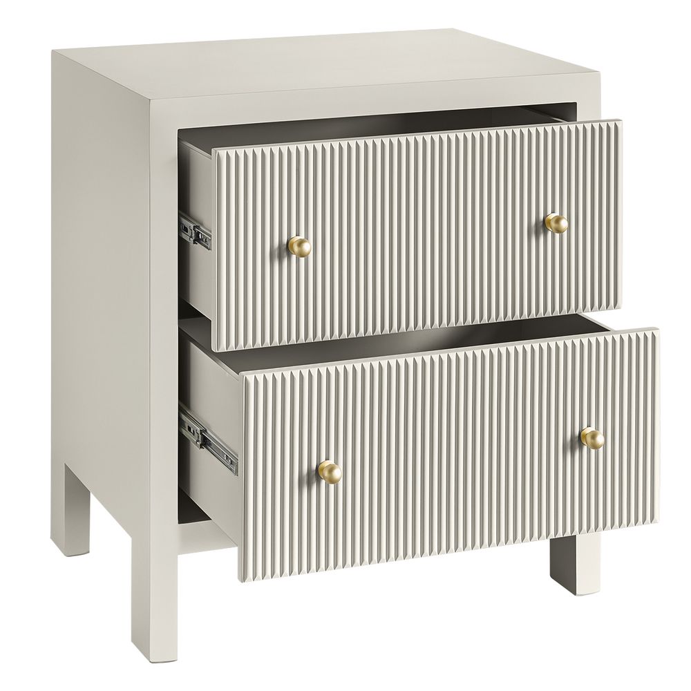 Ariana 67x76cm Bedside Table - Grey