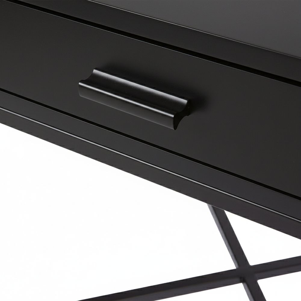 Nessa 1 Drawer Bedside Table - All Black