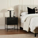 Nessa 2 Drawer Bedside Table - All Black