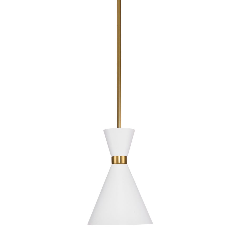 Oslo Pendant - White w Brass