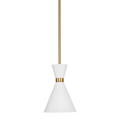 Oslo Pendant - White w Brass