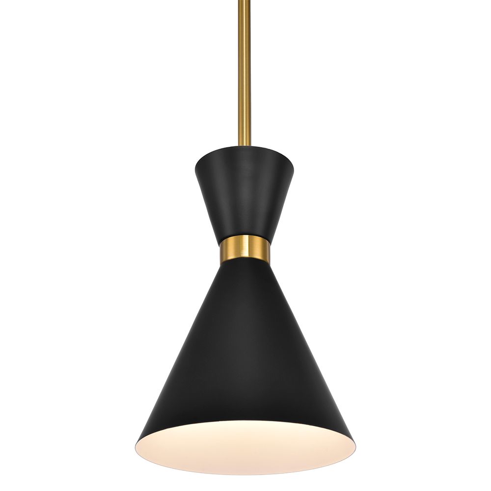 Oslo Pendant - Black w Brass