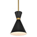 Oslo Pendant - Black w Brass