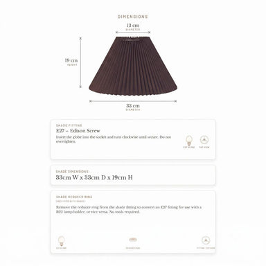 Anya Pleated Empire Shade - Small Espresso