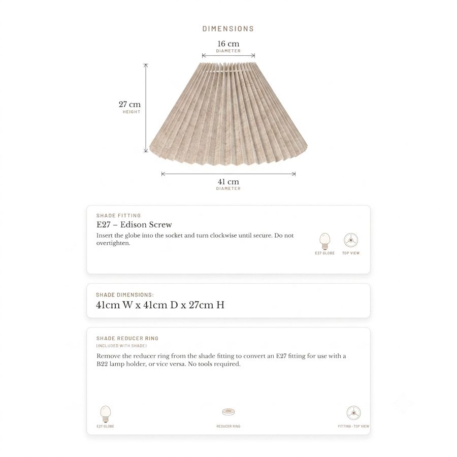 Anya Pleated Empire Shade - Medium Natural
