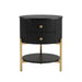 Aimee Round Bedside Table - Black