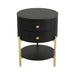 Aimee Round Bedside Table - Black