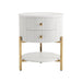 Aimee Round Bedside Table - White