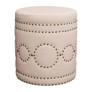 Bradshaw Round Storage Stool - Fawn Linen