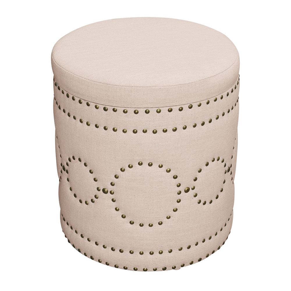 Bradshaw Round Storage Stool - Fawn Linen