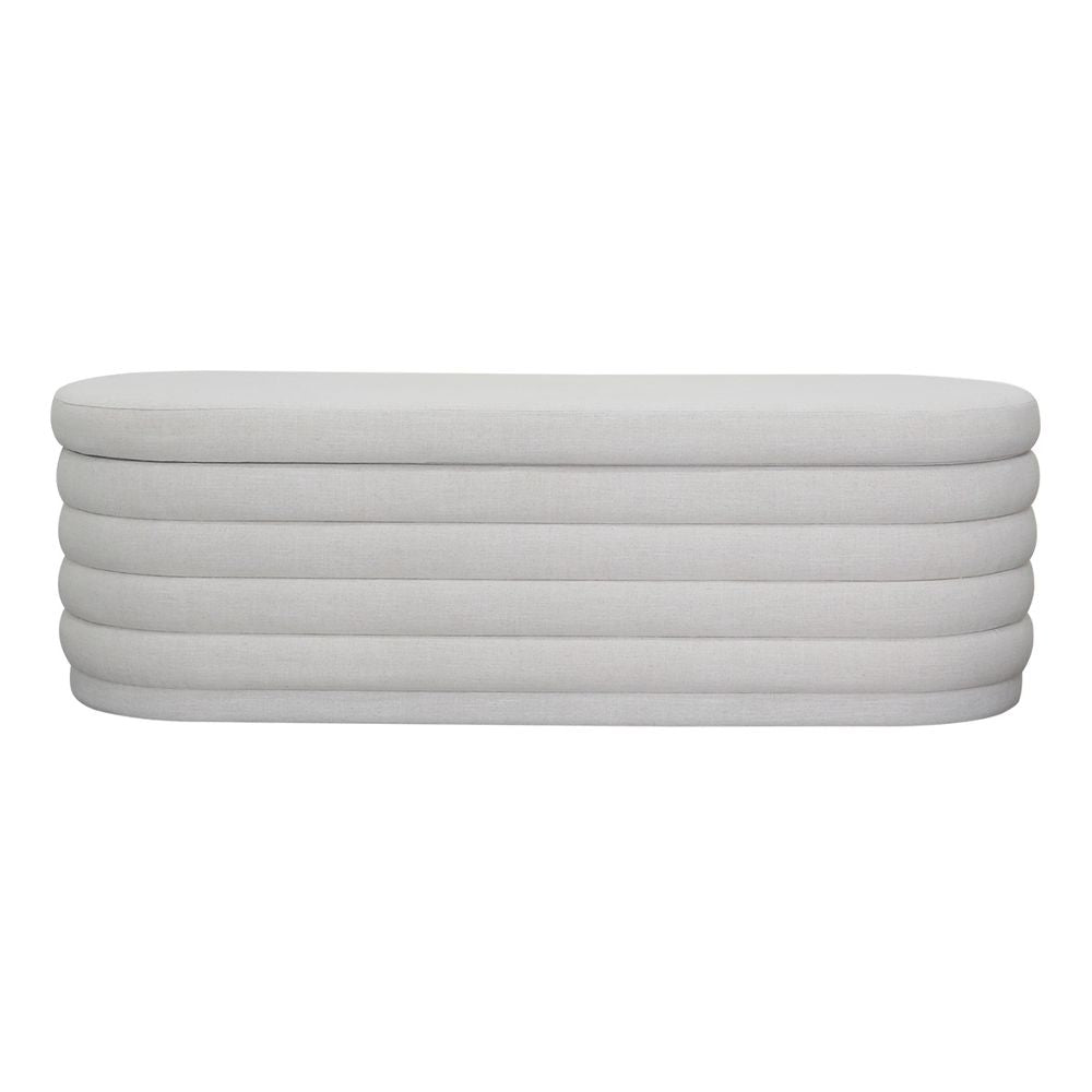 Demi Storage Bench Ottoman - Ecru Linen